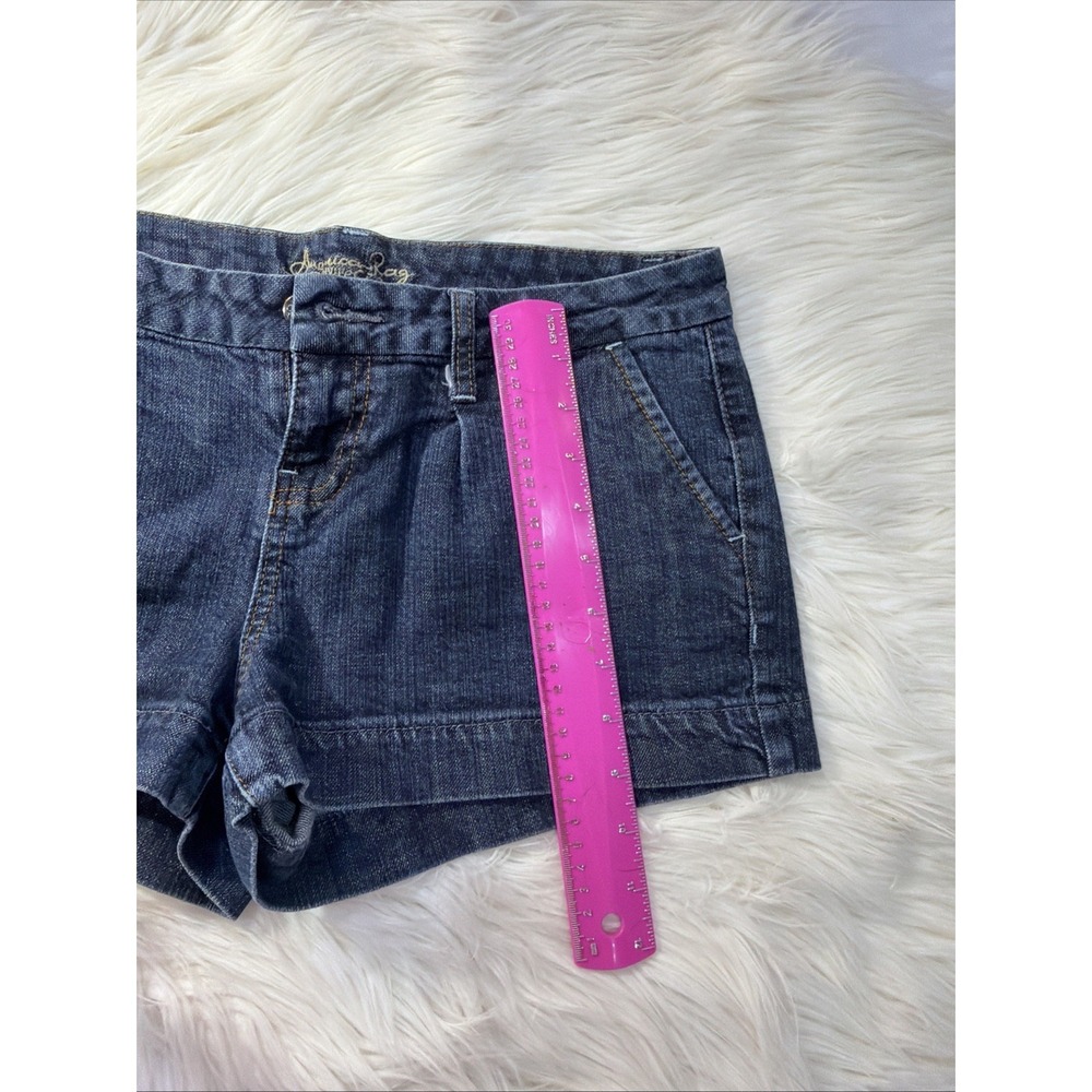 American Rag Cie Vintage Curvy Women Blue Cut Off Denim Shorts Size 9 Sexy 221 - Picture 7 of 10